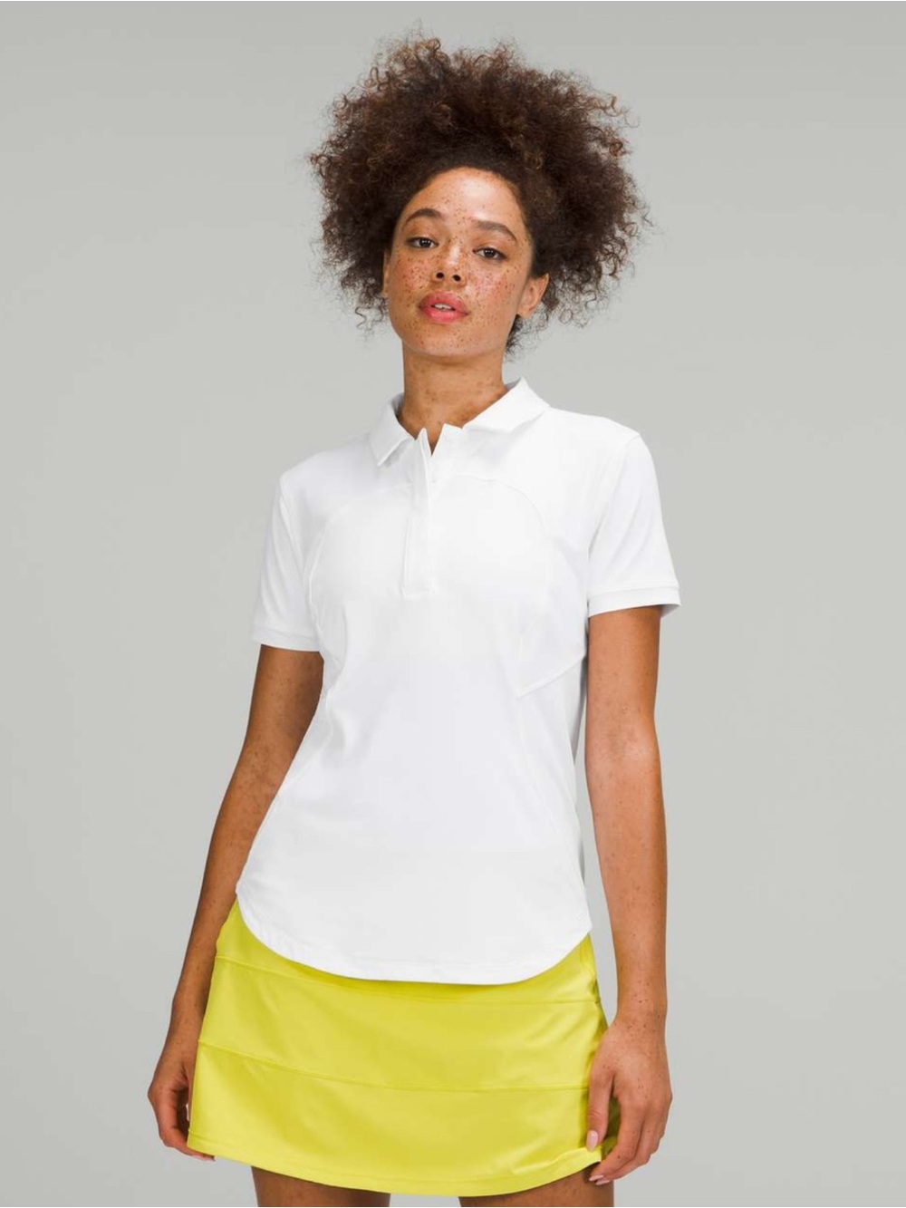 lululemon athletica White Short Sleeve Polo Top